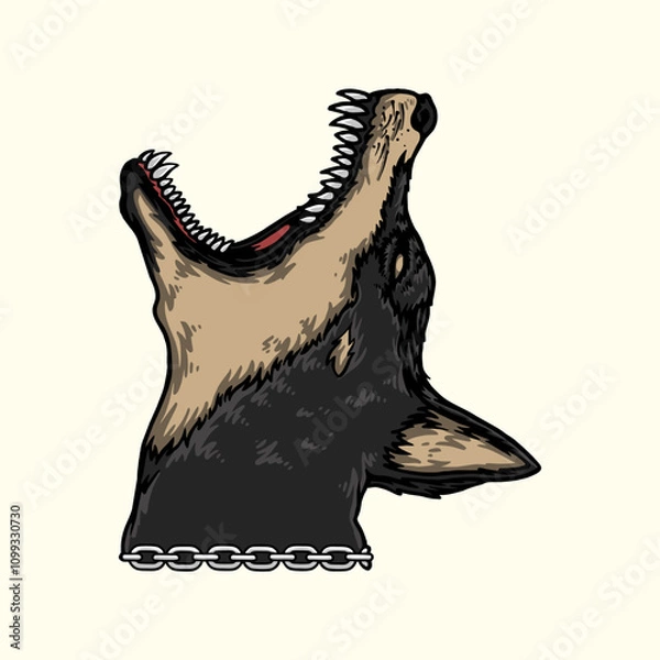 Fototapeta angry dog vector drawing