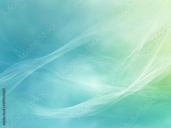 Fototapeta Abstract Teal and Green Background with Smooth, Flowing Lines - A Serene, Tranquil, and Minimalistic Design