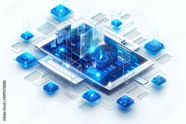 Obraz Server Virtualization Concept - Partitioning of Central Physical Server into Smaller Virtual Servers to Maximize Computing Resources