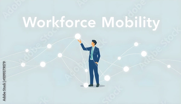 Fototapeta Workforce Mobility - Remote work and global worforce
