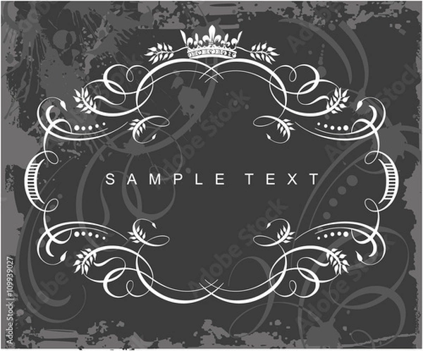 Fototapeta Decorative frame with crown