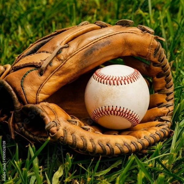 Obraz Glove and baseball