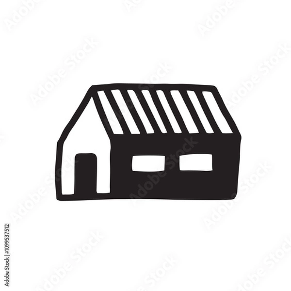Fototapeta Vector illustration with house icon on white background. Modern design 
