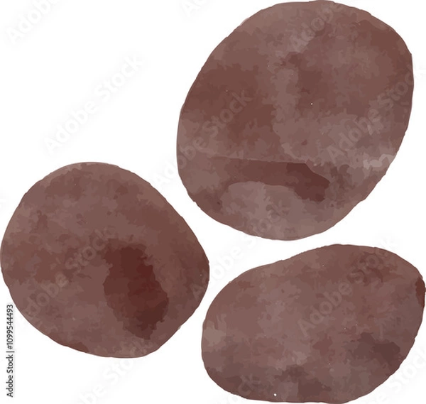 Obraz Abstract Brown Shape watercolor Illustration 