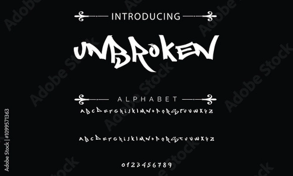 Fototapeta Graffiti font text effect, spray and street text style