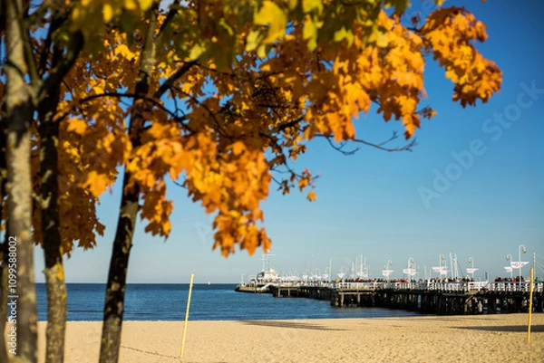 Obraz jesień nad morzem