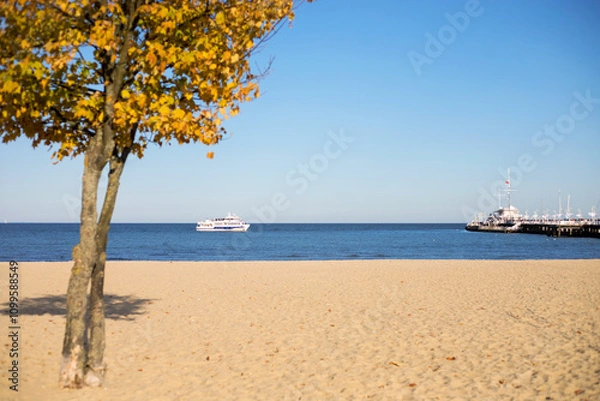 Obraz jesień nad morzem