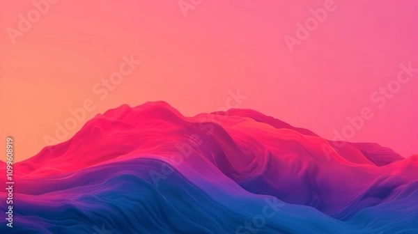 Fototapeta Colorful abstract landscape with flowy shapes