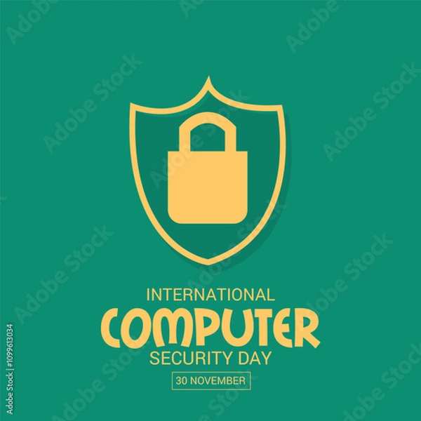 Fototapeta Vector illustration of a Background for International Computer Security Day.