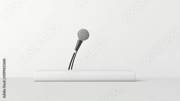 Obraz Microphone on Podium for Announcement in Soft Light