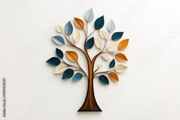 Obraz genealogy art, an intricate family tree painting on canvas against a white background, honoring heritage and ancestry through art
