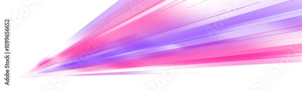 Fototapeta High speed IT technology concept, abstract stripes as data transfer on white background in png format. A colorful motion background of city light trails. 