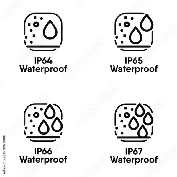 Fototapeta IP65 Waterproof vector information signs