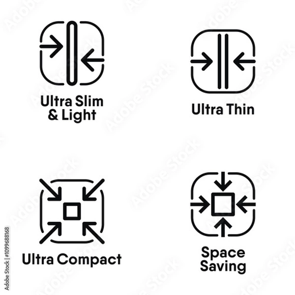 Fototapeta Ultra Slim, Ultra Thin, Ultra Compact, Space Saving vector information signs