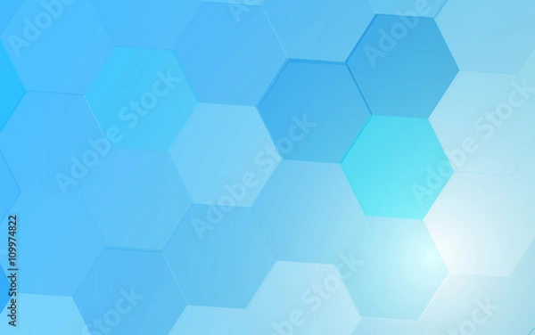 Fototapeta Scuba Blue hexagons art background abstract vector 