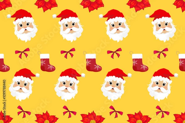 Fototapeta Wallpaper in a cute style Christmas Tree Theme. Seamless Christmas pattern.
Merry Christmas vintage ethnic seamless pattern and beautiful patterns, is used for carpets, curtains, tiles, blankets