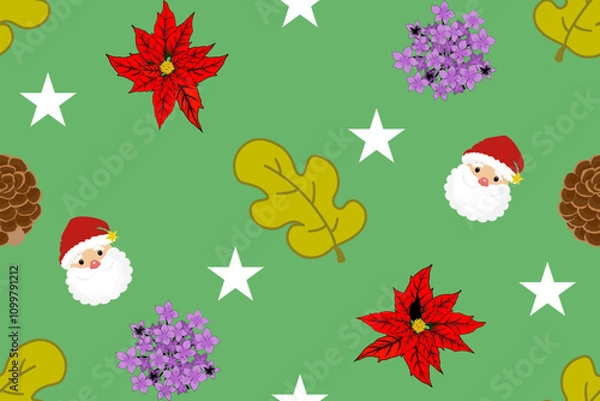 Fototapeta Wallpaper in a cute style Christmas Tree Theme. Seamless Christmas pattern.
Merry Christmas vintage ethnic seamless pattern and beautiful patterns, is used for carpets