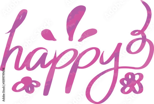 Fototapeta Colorful Happy Typography Design Word