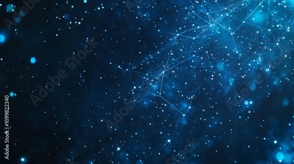 Fototapeta  Blue wavy lines, the blue wavy line in the style of dotted, 3d space, abstract blue lights, streamlined design, rhythmic lines, lens flare, stock photo, backlight, a sense of the future, quantum mech