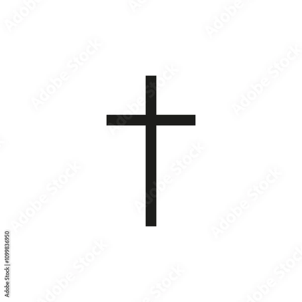 Fototapeta The icon of the cross. A simple flat illustration on a white background