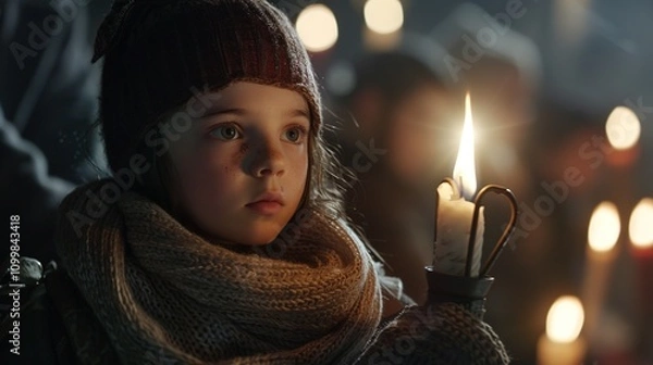 Fototapeta The Heartwrenching Tale of The Little Match Girl, Highlighting the Tragic Reality of Poverty and Desperation.