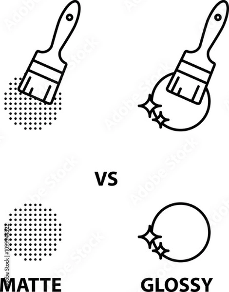 Obraz Matte vs Glossy icon , vector illustration