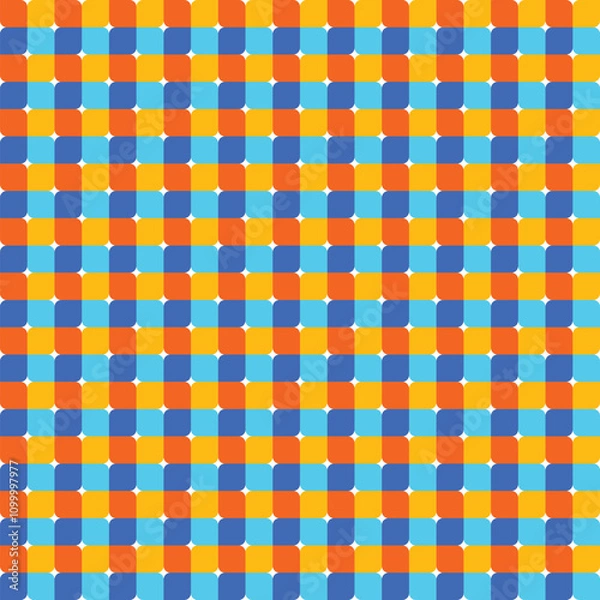 Fototapeta Colourful geometric check pattern. Abstract background. Vector illustration