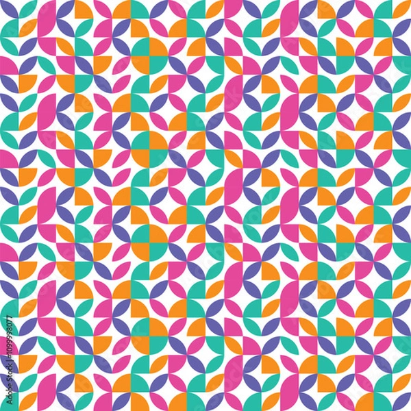 Fototapeta Colourful geometric pattern in Bauhaus style. Abstract background. Vector illustration
