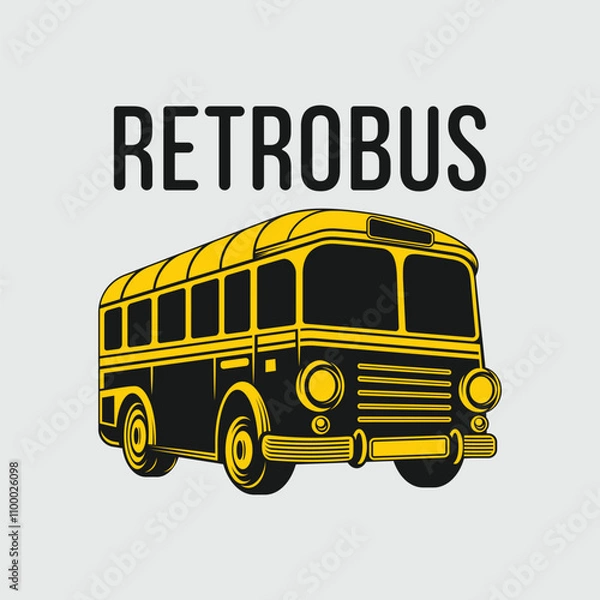 Obraz Retro Bus Cartoon EPS Vector Illustration