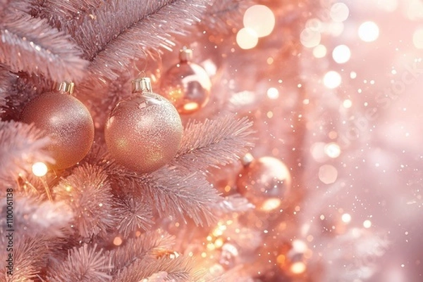 Fototapeta New Year card with christmas balls and Christmas ornaments for celebration season. Generative AI.