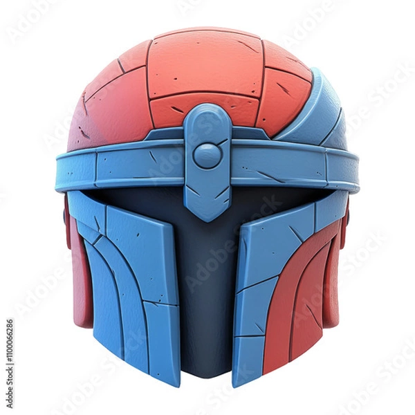 Fototapeta Colorful Cartoon-style Helmet With Unique Design