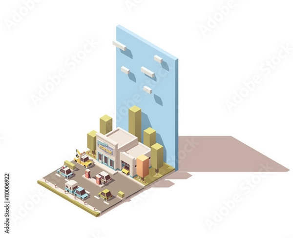 Fototapeta Vector isometric car Service
