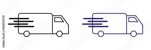 Fototapeta Delivery icon set. truck fast shipping Symbol. for mobile concept and web design. On white background. 