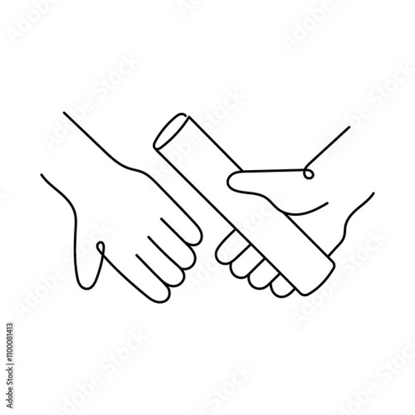 Obraz Passing the Baton: Relaying Success. Handing Off the Torch.Leadership Transition. Teamwork in Action. Seamless Handover. A Symbol of Collaboration.