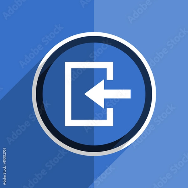 Fototapeta blue flat design enter modern web icon