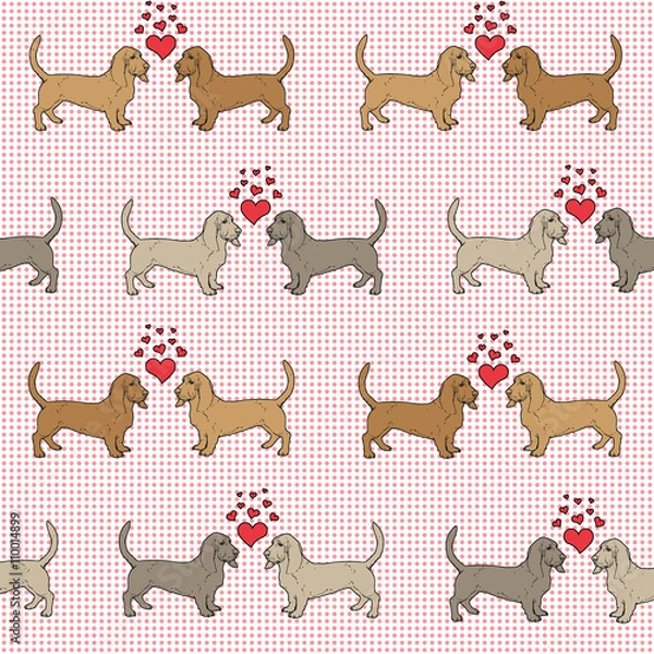 Obraz seamless love pattern with dogs