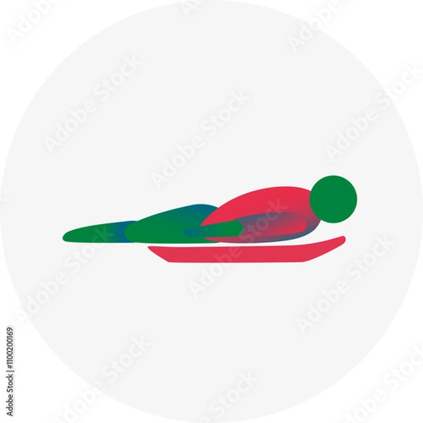 Obraz Skeleton competition icon. Colorful sport sign. 