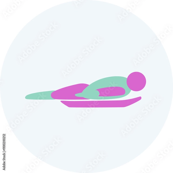 Obraz Skeleton competition icon. Colorful sport sign. 