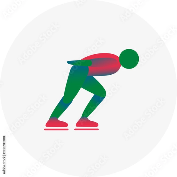 Obraz Speed skating competition icon. Colorful sport sign. 