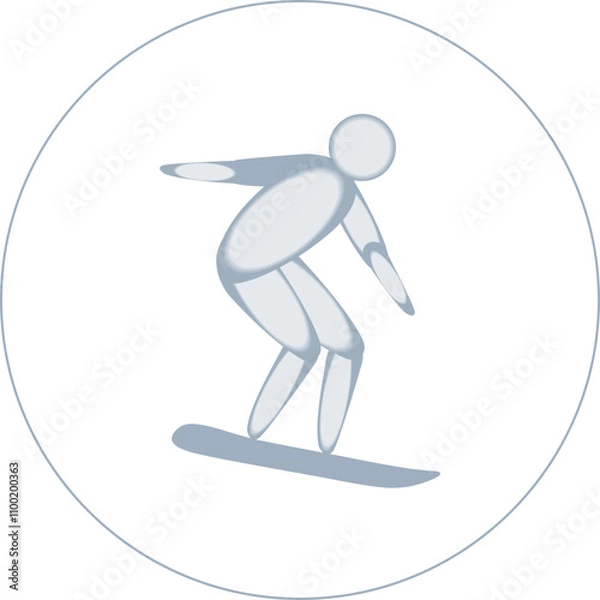 Fototapeta Snowboard competition icon. Outline stroke.  