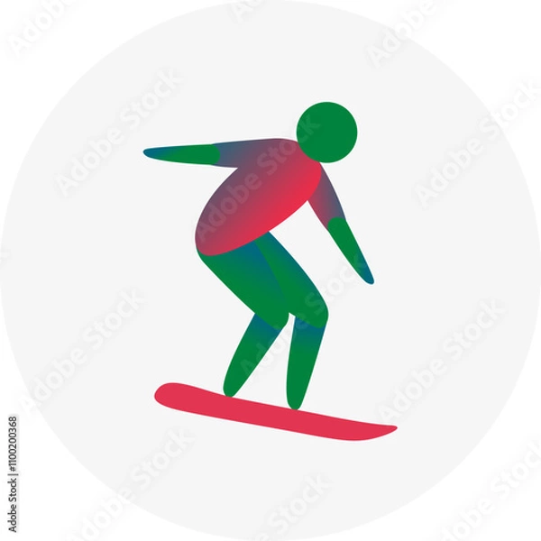 Obraz Snowboard competition icon. Colorful sport sign. 
