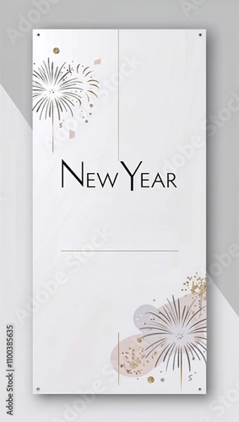 Obraz card for new year party invitation, sales promotion, or event advertising. Generative AI.