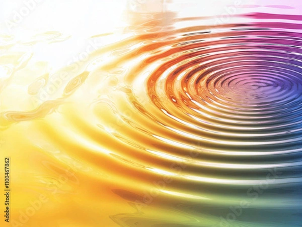 Fototapeta Vivid ripples in a rainbow spectrum, creating a dynamic and colourful abstract visual inspired by water waves.