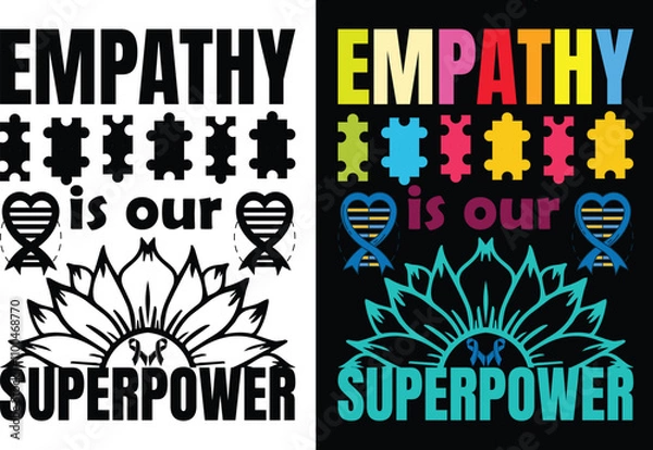 Fototapeta Print Empathy is Our Superpower t shirt design