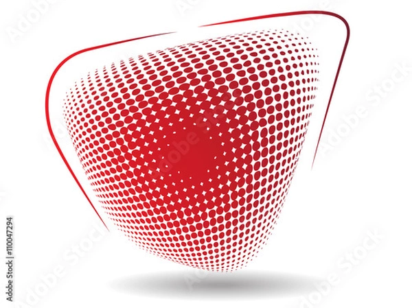 Fototapeta Abstract red halftone effect on silver background
