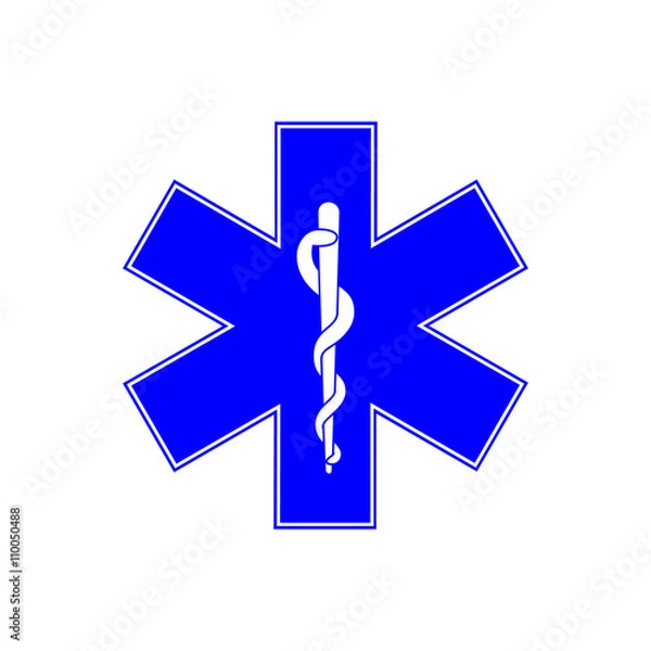 Obraz Medical symbol of Emergency - Star of Life. Vector