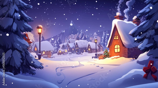 Fototapeta powerpoint background, christmas, bright, happy, empty in the middle, cartoon style