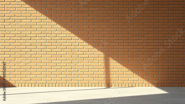 Fototapeta Minimalist brick wall with clean lines and simple design, geometric pattern, Bauhaus inspiration, simple architecture, monochromatic color scheme, minimalist design