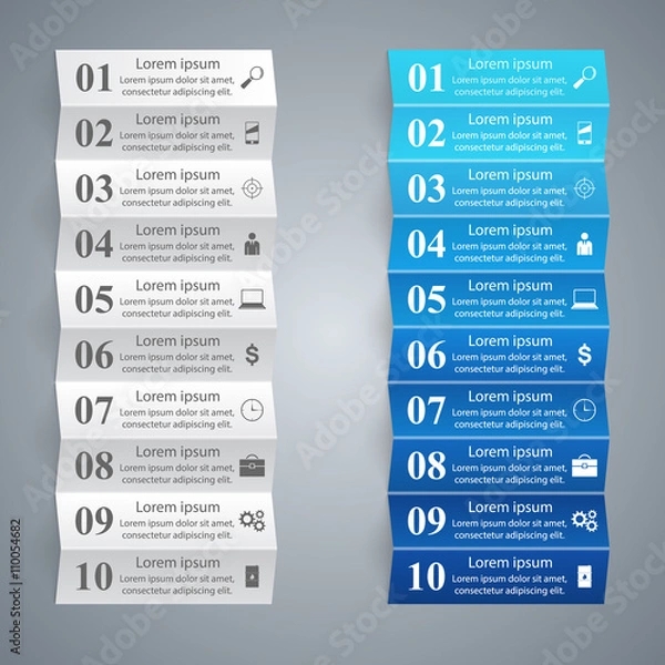 Fototapeta Infographic design. List of 10 items.