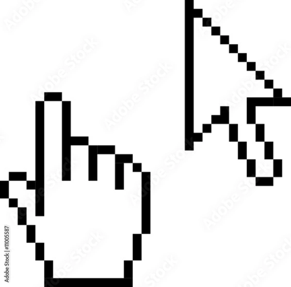 Obraz Hand and Mouse cursor pixelated